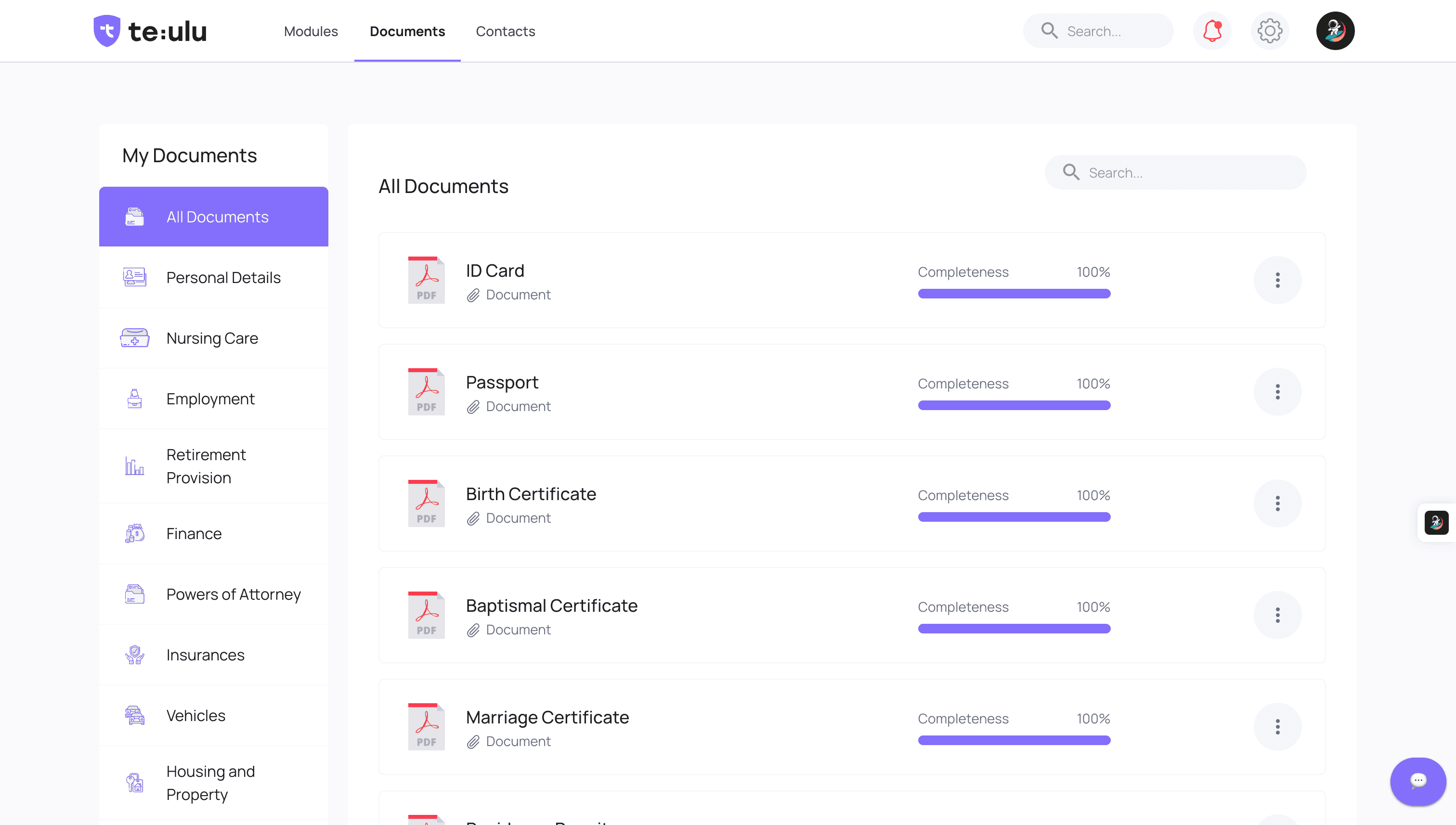 Teulu Document Management - Project Screenshot